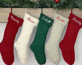 Medias navideñas tejidas Decoración navideña Medias navideñas Medias personalizadas para perros Medias personalizadas Casa de campo Navidad Vacaciones hogar