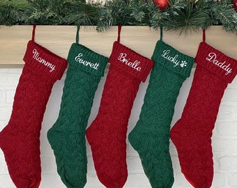 Christmas Stockings Knit Holiday Décor stocking Christmas Décor Personalized Dog Stocking custom stockings Farmhouse Christmas Holiday home