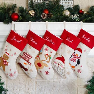 Kerstsokken Feestsok kerstversiering Gepersonaliseerde hondensok aangepaste kousen Boerderij kerst Vakantiehuis rood
