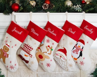 Christmas Stockings Holiday Décor stocking Christmas Décor Personalized Dog Stocking custom stockings Farmhouse Christmas Holiday home red