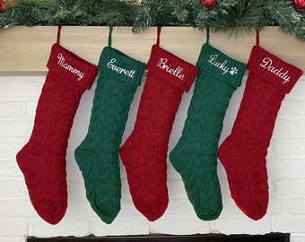 Christmas Stockings Knit Holiday Décor stocking Christmas Décor Personalized Dog Stocking custom stockings Farmhouse Christmas Holiday home