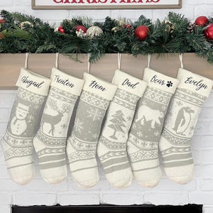 Weihnachtsstrümpfe stricken Urlaub Décor Strumpf Weihnachtsdekor personalisierte Hunde Stocking benutzerdefinierte Strümpfe Bauernhaus Weihnachten Urlaub zu Hause