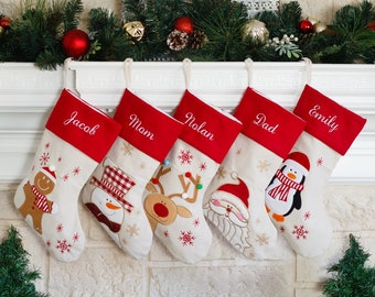 Christmas Stockings Holiday Décor stocking Christmas Décor Personalized Dog Stocking custom stockings Farmhouse Christmas Holiday home red
