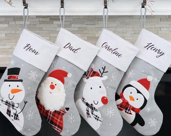 Christmas Stockings Gray Holiday Décor stocking Christmas Décor Personalized Dog Stocking custom stockings Farmhouse Christmas Holiday home