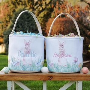 Easter basket, Personalized Easter Basket, monogram easter basket, girls basket, boys basket, girls easter basket, embroidered, rabbit
