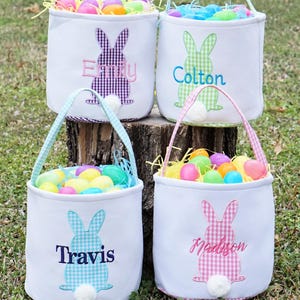 Easter basket, Personalized Easter Basket, monogram easter basket, girls basket, boys basket, girls easter basket, embroidered, Check