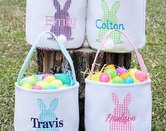 Easter basket, Personalized Easter Basket, monogram easter basket, girls basket, boys basket, girls easter basket, embroidered, Check
