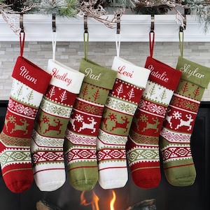 Christmas Stockings Knit Holiday Décor stocking Christmas Décor Personalized Dog Stocking custom stockings Farmhouse Christmas Holiday home