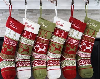 Christmas Stockings Knit Holiday Décor stocking Christmas Décor Personalized Dog Stocking custom stockings Farmhouse Christmas Holiday home