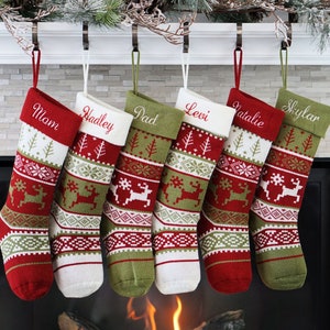 Christmas Stockings Knit Holiday Décor stocking Christmas Décor Personalized Dog Stocking custom stockings Farmhouse Christmas Holiday home