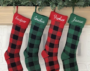 Christmas Stockings Buffalo Knit Holiday Décor Christmas Décor Personalized Dog Stocking custom stockings Farmhouse Christmas Holiday home