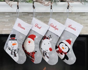 Christmas Stockings Gray Holiday Décor stocking Christmas Décor Personalized Dog Stocking custom stockings Farmhouse Christmas Holiday home