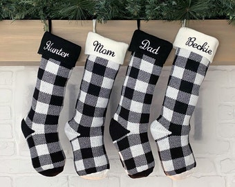 Christmas Stockings Buffalo Knit Holiday Décor Christmas Décor Personalized Dog Stocking custom stockings Farmhouse Christmas Holiday home