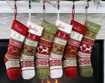 Christmas Stockings Knit Holiday Décor stocking Christmas Décor Personalized Dog Stocking custom stockings Farmhouse Christmas Holiday home