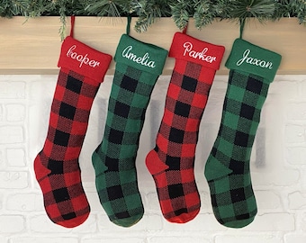 Christmas Stockings Buffalo Knit Holiday Décor Christmas Décor Personalized Dog Stocking custom stockings Farmhouse Christmas Holiday home