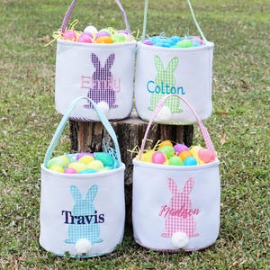 Easter basket, Personalized Easter Basket, monogram easter basket, girls basket, boys basket, girls easter basket, embroidered, Check