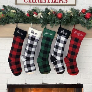 Christmas Stockings Buffalo Knit Holiday Décor Christmas Décor Personalized Dog Stocking custom stockings Farmhouse Christmas Holiday home