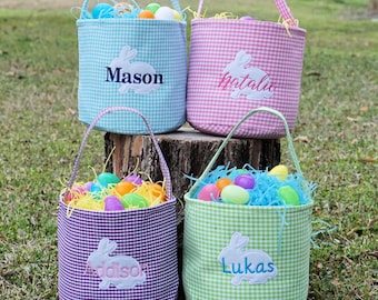 Easter basket, Personalized Easter Basket, monogram easter basket, girls basket, boys basket, girls easter basket, embroidered, Check