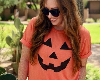 Halloween-Hemd, Damenhalloween-Hemd, Kürbis, Halloween-T-Shirt, T-Shirt, Frauen, Frauen, Hemd, Halloween, Kürbis