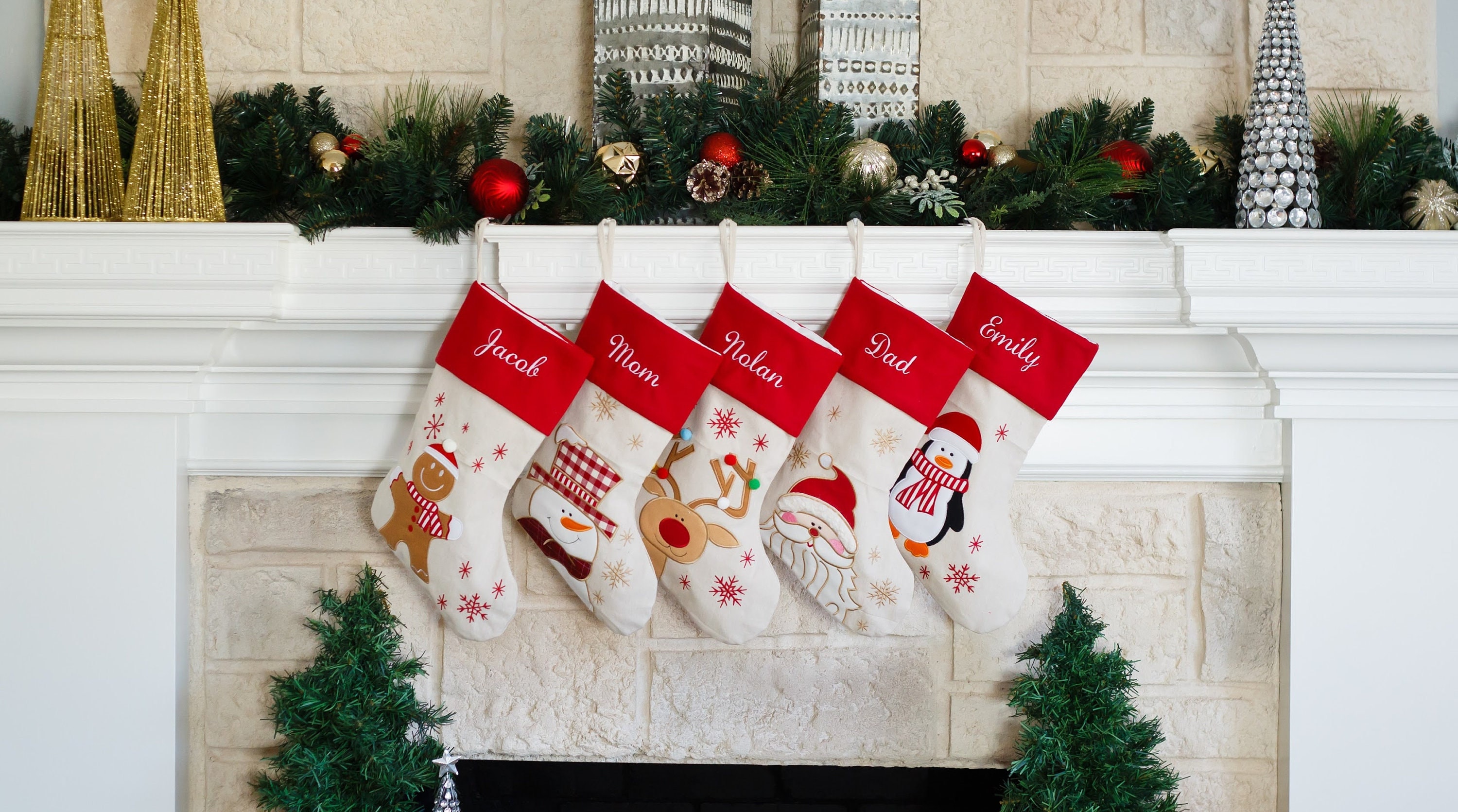 KC Republic DIY Christmas Stockings Color and Paint Your Own Personalized Stockings, Gift Wrap, Creative Gift for Kids, Family, Holiday - Santa Claus, Reindeer