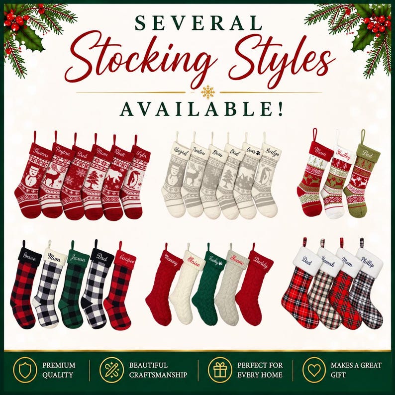 Christmas Stockings Gray Holiday Décor stocking Christmas Décor Personalized Dog Stocking custom stockings Farmhouse Christmas Holiday home image 10