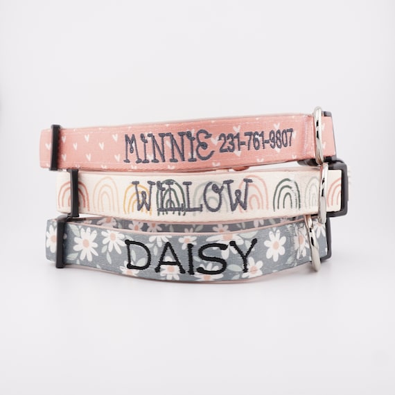 Dog Collars Personalized dog collar embroidered dog collar floral custom collar girl dog collar collars cute new puppy boho rainbow daisy