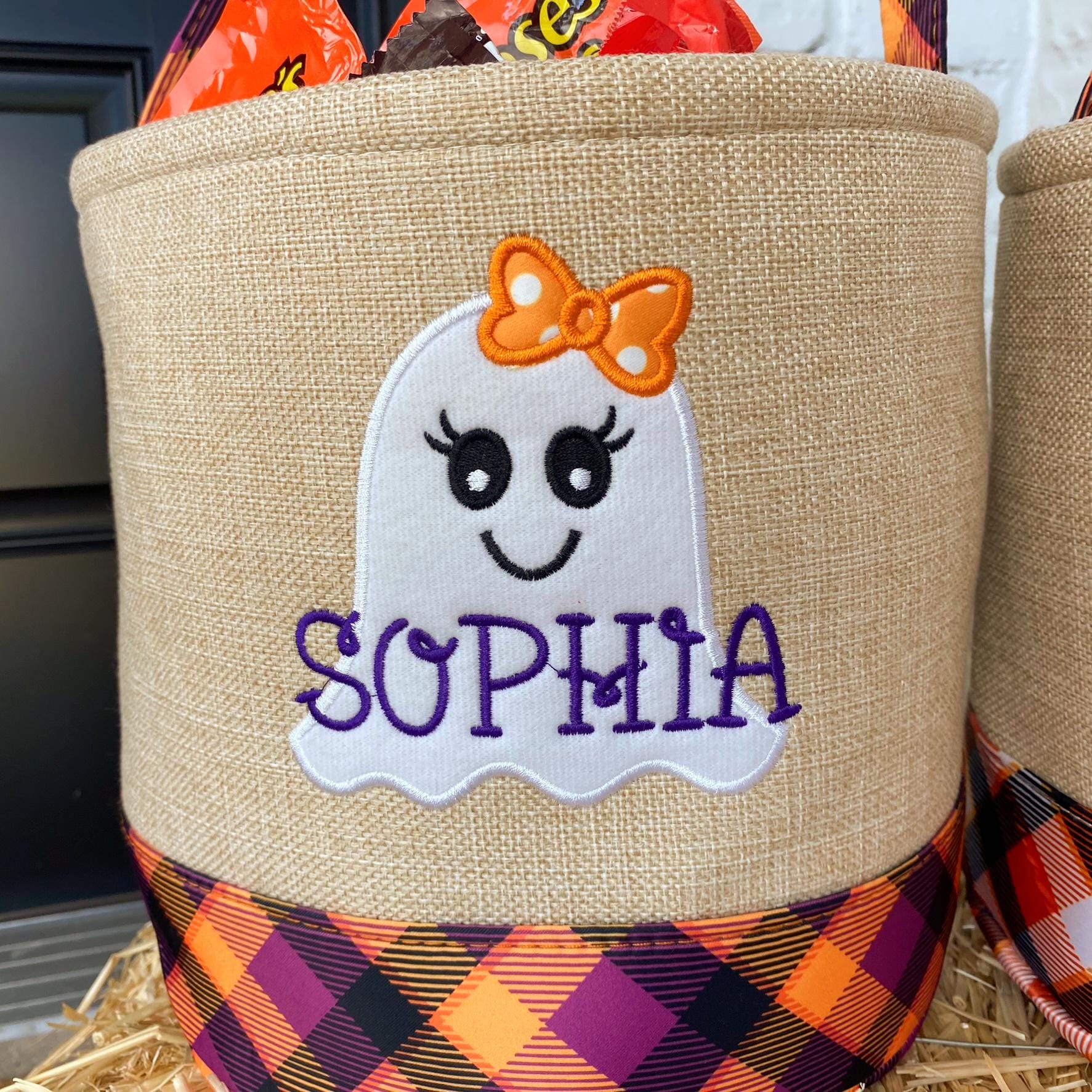 Trick or treat bag, Trick-or-treat bucket,  Halloween Bucket, Personalized, Halloween Basket, monogram, trick-or-treat, Halloween bag