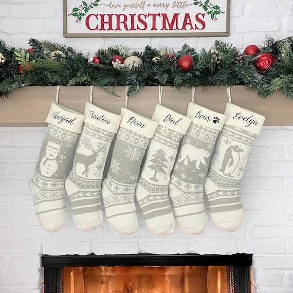 Christmas Stockings Knit Holiday Décor stocking Christmas Décor Personalized Dog Stocking custom stockings Farmhouse Christmas Holiday home