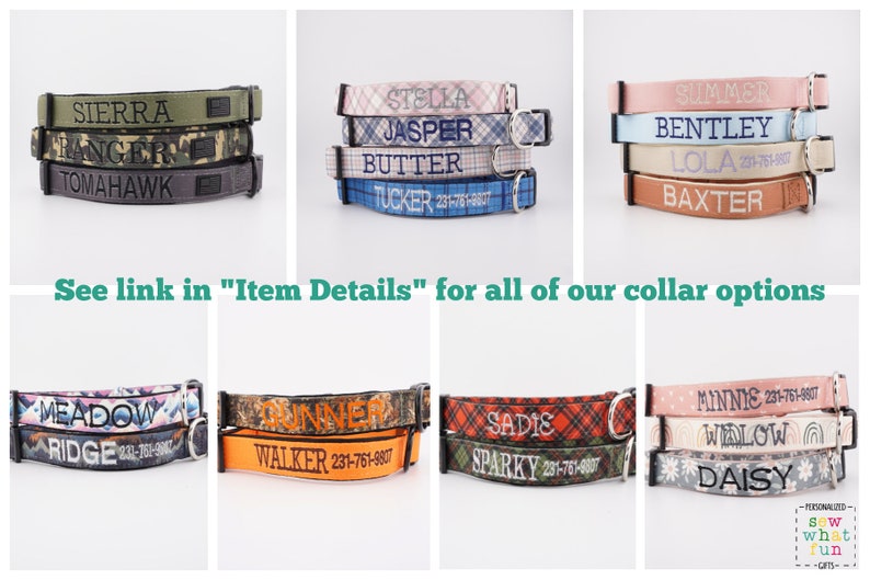 Dog Collars Personalized dog collar embroidered dog collar neutral custom boy dog collar girl dog collar collars cute puppy gift new puppy zdjęcie 10