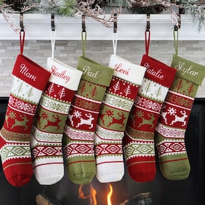 Christmas Stockings Knit Holiday Décor stocking Christmas Décor Personalized Dog Stocking custom stockings Farmhouse Christmas Holiday home
