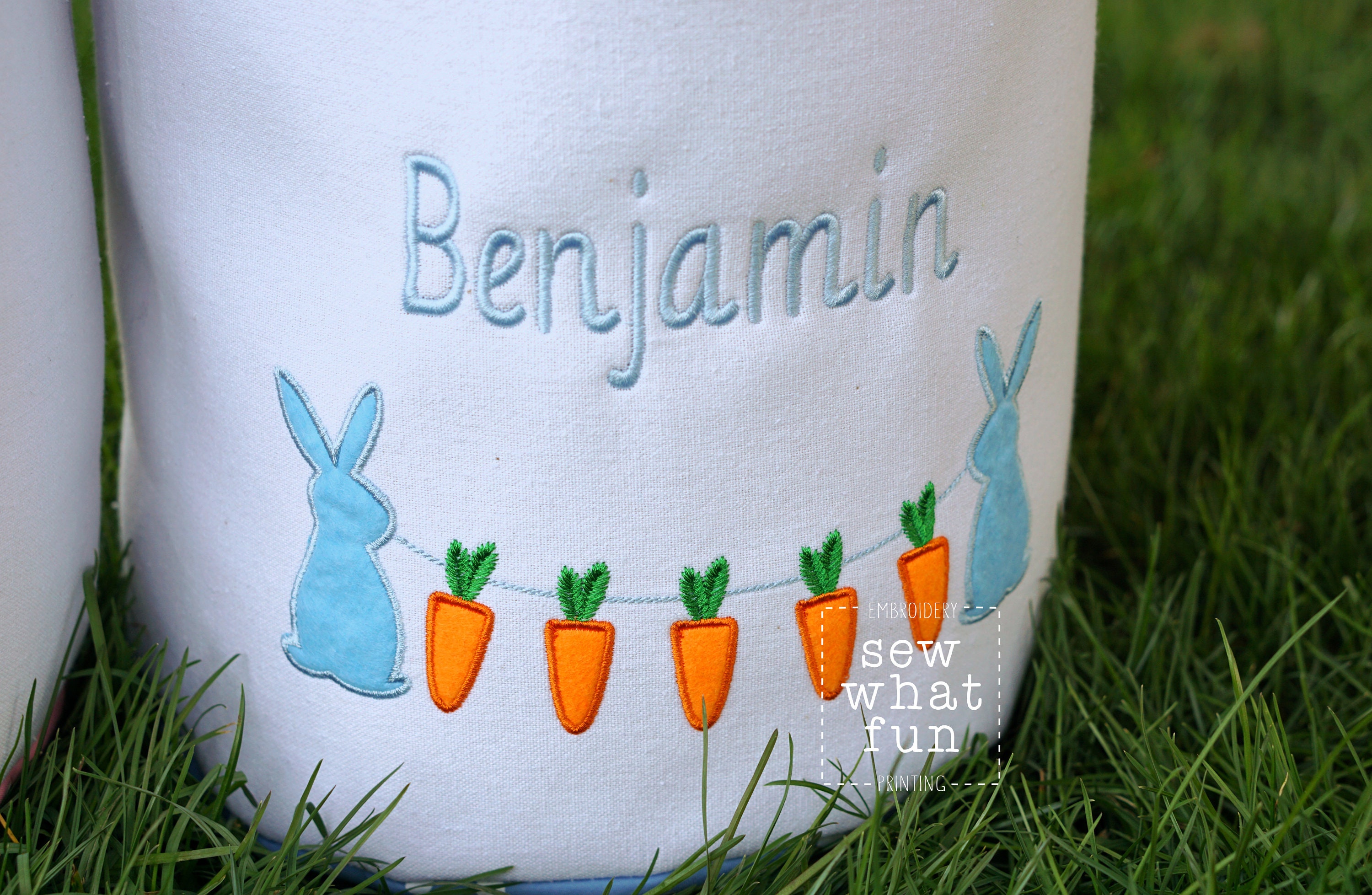 Easter basket, Personalized Easter Basket, monogram easter basket, girls basket, boys basket, girls easter basket, embroidered, rabbit