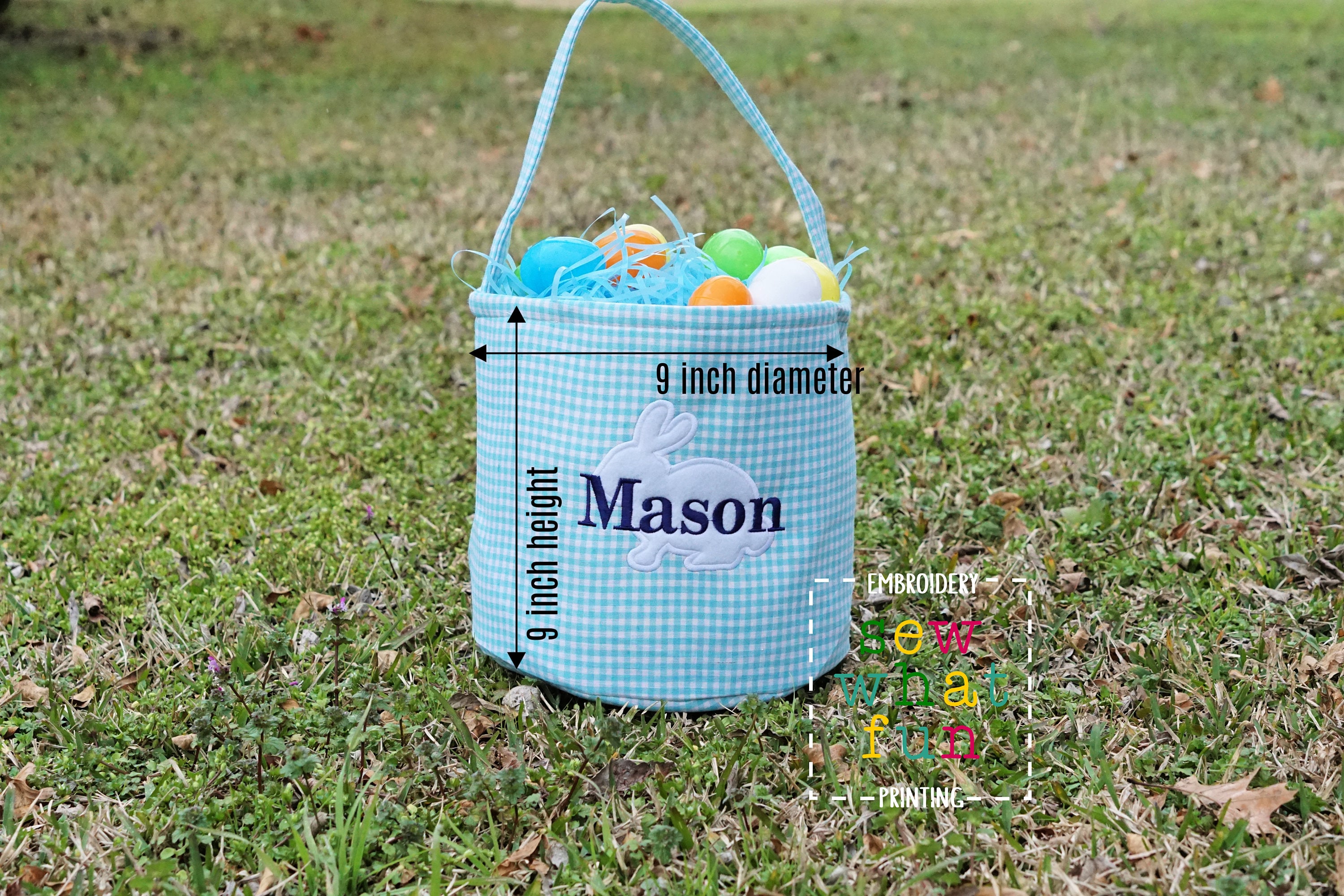 Easter basket, Personalized Easter Basket, monogram easter basket, girls basket, boys basket, girls easter basket, embroidered, Check