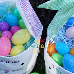 Cesta de Pascua, Cesta de Pascua personalizada, cesta de Pascua monograma, cesta para niñas, cesta para niños, cesta de Pascua para niñas, bordada, Cheque, bolso imagen 3