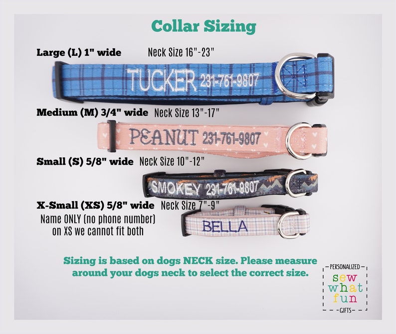 Dog Collars Personalized dog collar embroidered dog collar neutral custom boy dog collar girl dog collar collars cute puppy gift new puppy zdjęcie 5