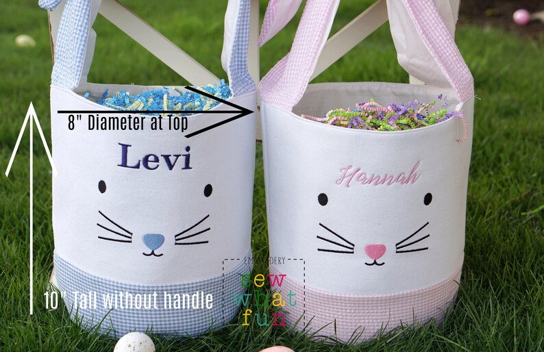 Easter basket, Personalized Easter Basket, monogram easter basket, girls basket, boys basket, girls easter basket, embroidered, Check, bag image 2