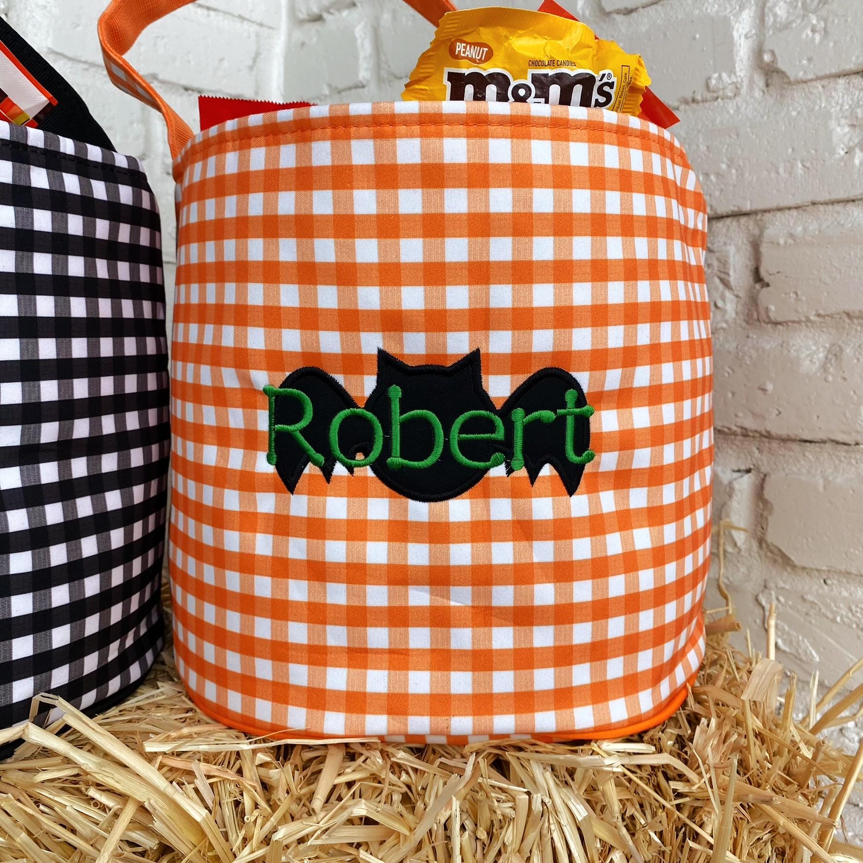 Trick or treat bag, Trick-or-treat bucket,  Halloween Bucket, Personalized, Halloween Basket, monogram, trick-or-treat, Halloween bag