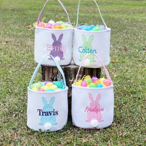 Easter basket, Personalized Easter Basket, monogram easter basket, girls basket, boys basket, girls easter basket, embroidered, Check