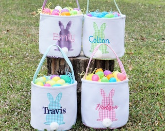 Easter basket, Personalized Easter Basket, monogram easter basket, girls basket, boys basket, girls easter basket, embroidered, Check