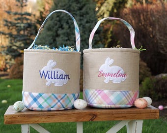 Easter basket, Personalized Easter Basket, monogram easter basket, girls basket, boys basket, girls easter basket, embroidered, linen,burlap