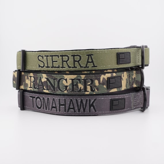 Dog Collars Personalized dog collar embroidered dog collar military custom boy dog collar girl dog collar collars Camo collar gift new puppy