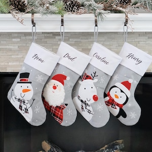 Christmas Stockings Gray Holiday Décor stocking Christmas Décor Personalized Dog Stocking custom stockings Farmhouse Christmas Holiday home