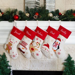 Bas de Noël décoratifs pour les fêtes, décoration de Noël pour chien, chaussettes personnalisées, Noël de la ferme, maison rouge