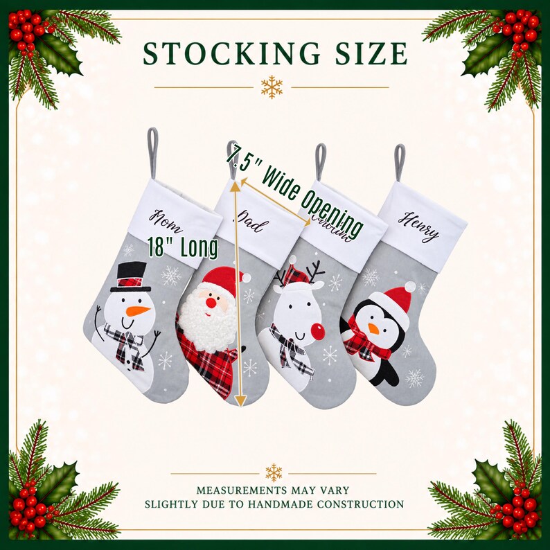 Christmas Stockings Gray Holiday Décor stocking Christmas Décor Personalized Dog Stocking custom stockings Farmhouse Christmas Holiday home image 4
