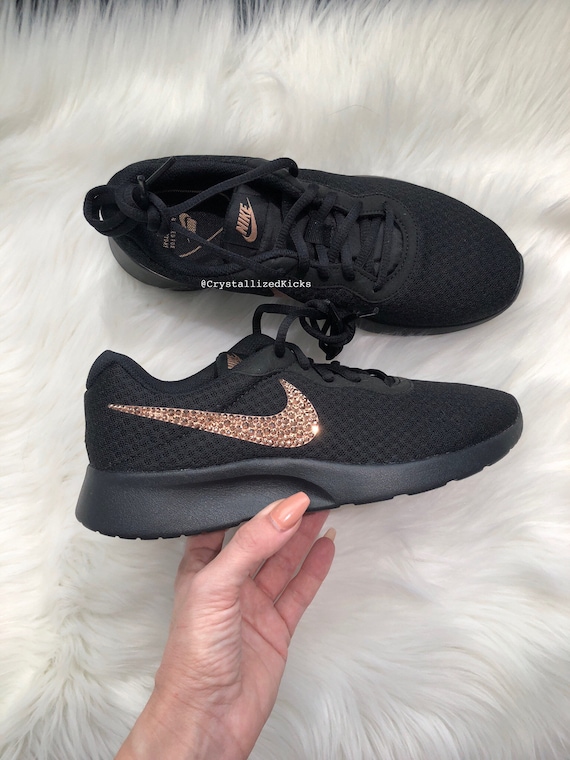 NIKE Women's Tanjun Made with SWAROVSKI® Crystals - Black/Rose Gold NIKE Women's Tanjun Made with SWAROVSKI® Crystals - Black/Rose Gold