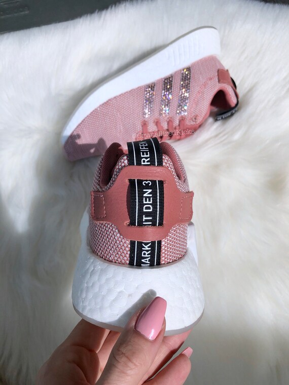 Women's Bling Adidas NMD Runner R2 Made with SWAROVSKI® Xirius Rose Crystals CopperWhite Women's Bling Adidas NMD Runner R2 Made with SWAROVSKI® Xirius Rose Crystals CopperWhite