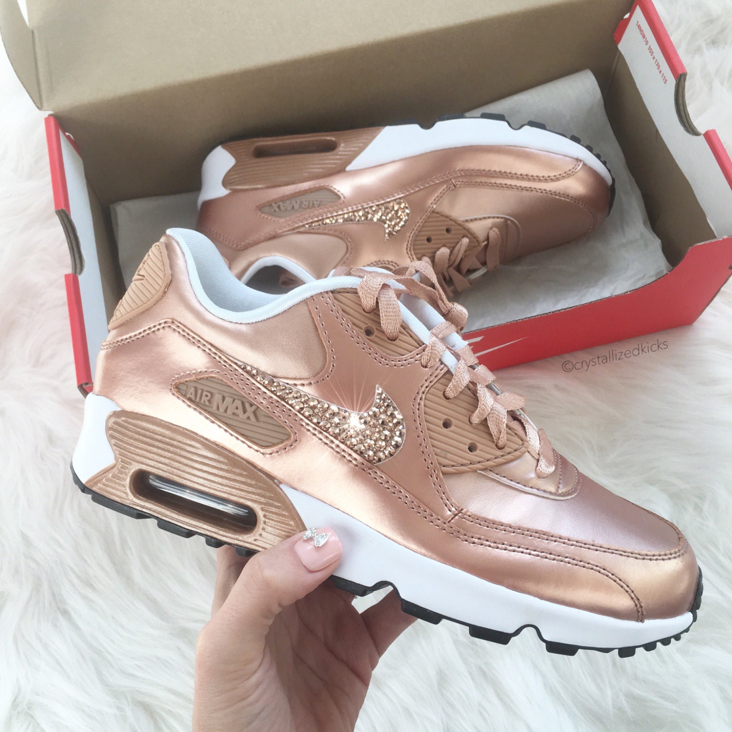 AIR MAX 90 SE LTR (GS) Rose GoldWhiteBlack AIR MAX 90 SE LTR (GS) Rose GoldWhiteBlack
