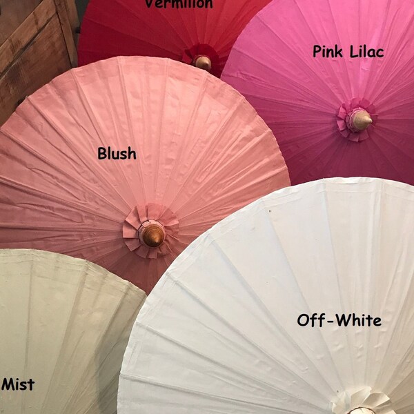 Waterproof Cotton Canvas Parasols 28" canopy & bamboo pole -  Personal, Weddings and Fairs