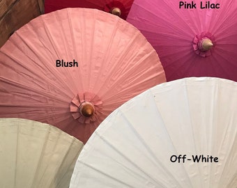 Waterproof Cotton Canvas Parasols 28" canopy & bamboo pole -  Personal, Weddings and Fairs