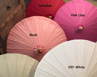 Waterproof Cotton Canvas Parasols 28" canopy & bamboo pole -  Personal, Weddings and Fairs