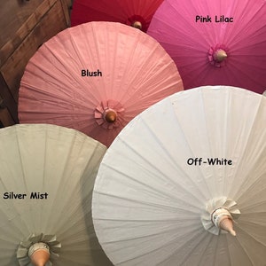 2-PACK Waterproof Cotton Canvas Parasols 28" canopy & bamboo pole